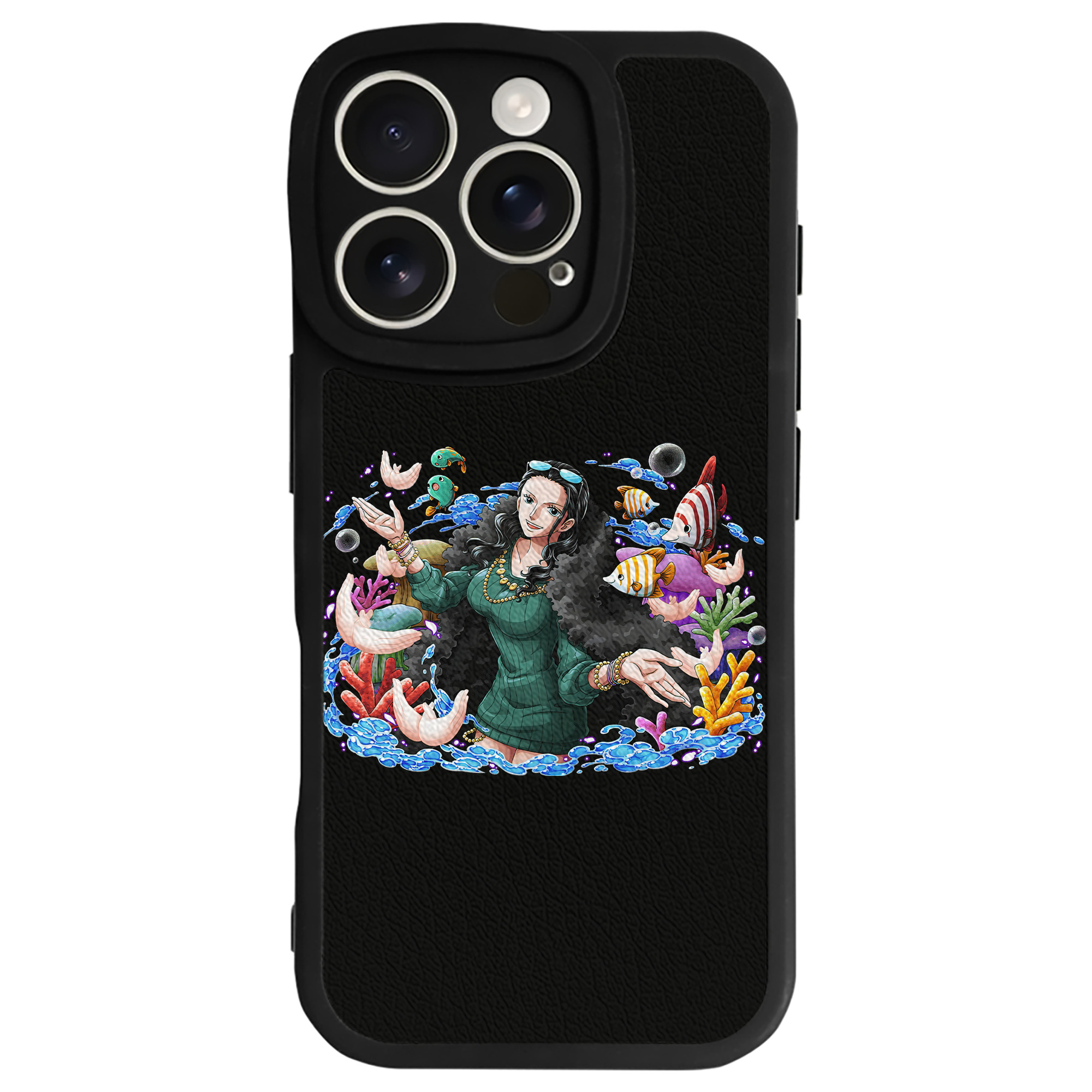 （画像用） ワンピース ニコ・ロビン ONE PIECE Nico Robin 【iPhone 16シリーズ対応】シリコンスマホケース（レザー調） 材質：シリコン